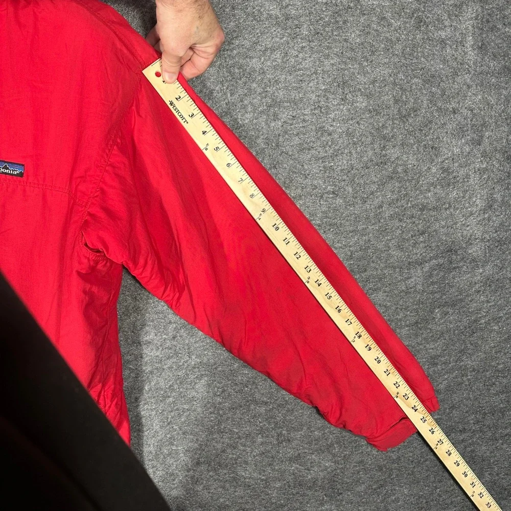 Patagonia Red Hooded Ski‎ Jacket Large Men's Winter Coat *Broken Zipper